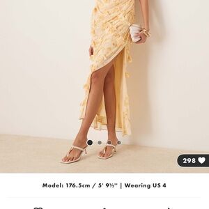 ASOS Yellow Floral High Low Skirt